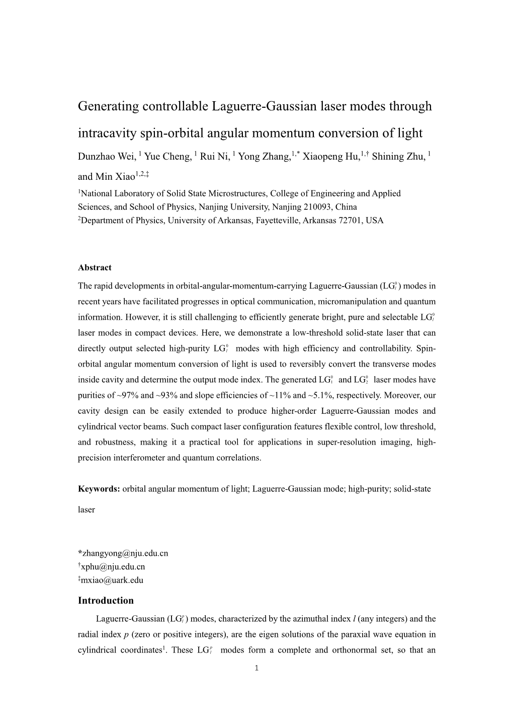 Generating Controllable Laguerre-Gaussian Laser Modes Through Intracavity Spin-Orbital Angular Momentum Conversion of Light