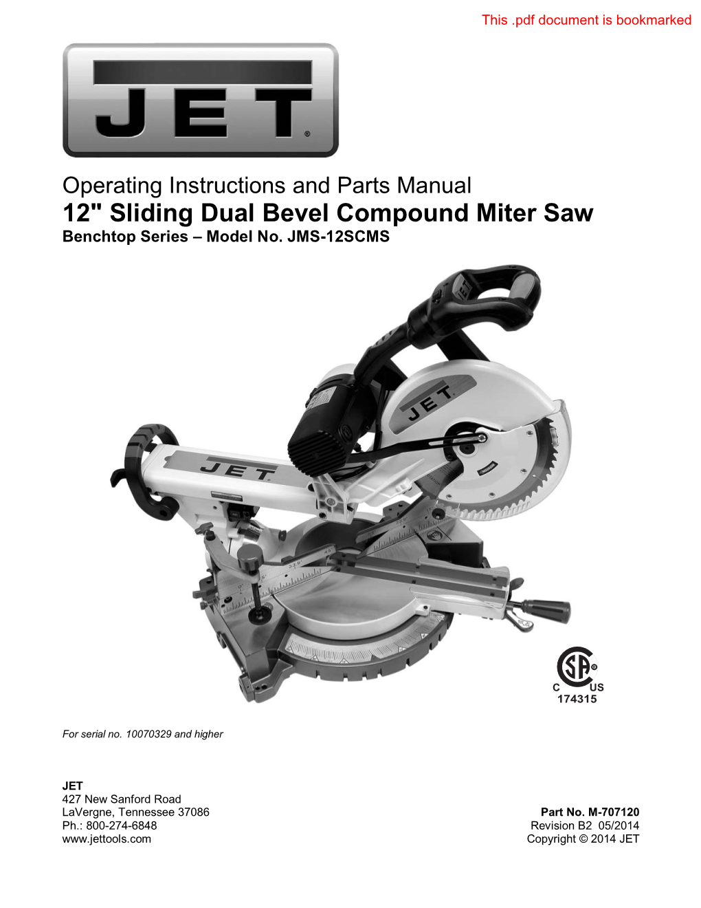 12" Sliding Dual Bevel Compound Miter Saw Benchtop Series – Model No