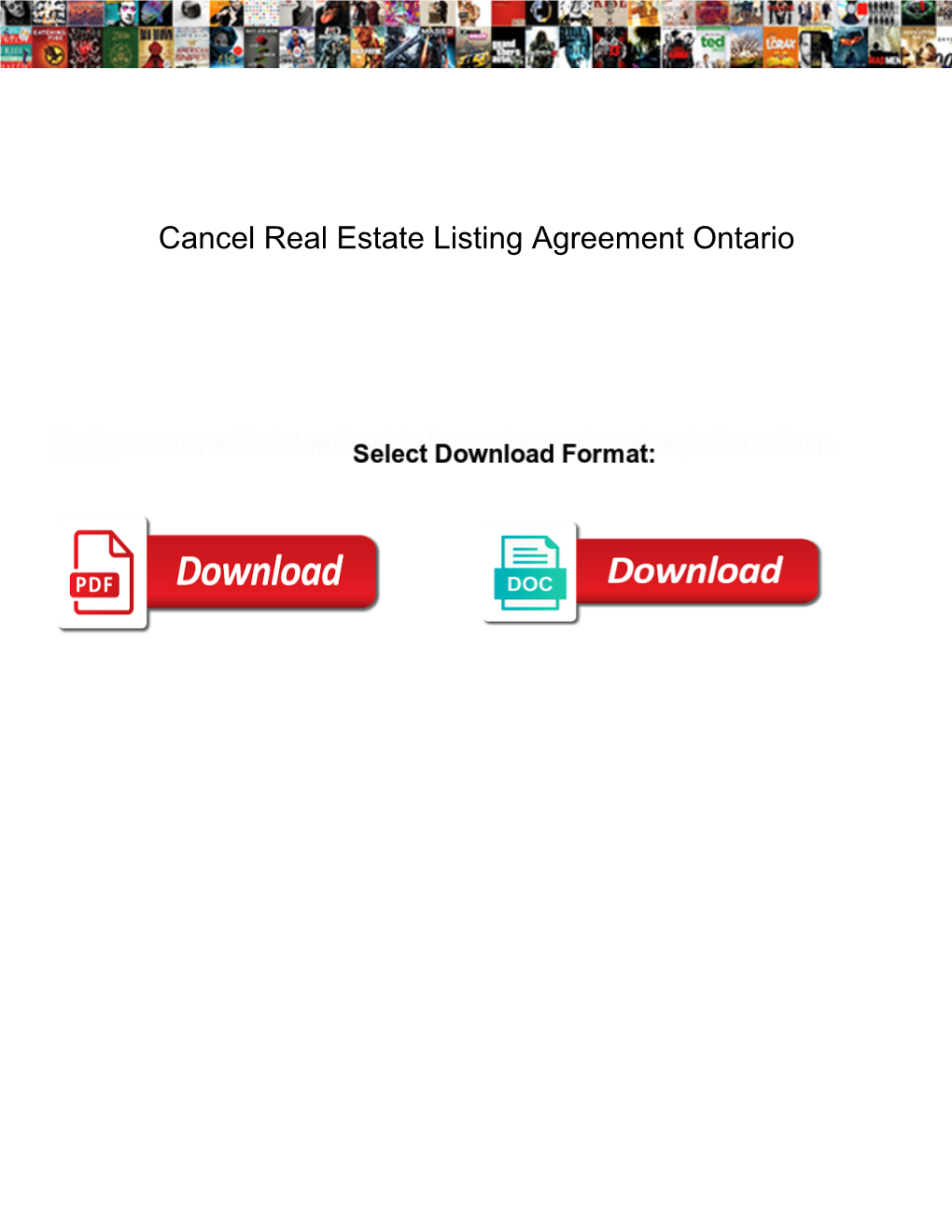 Cancel Real Estate Listing Agreement Ontario