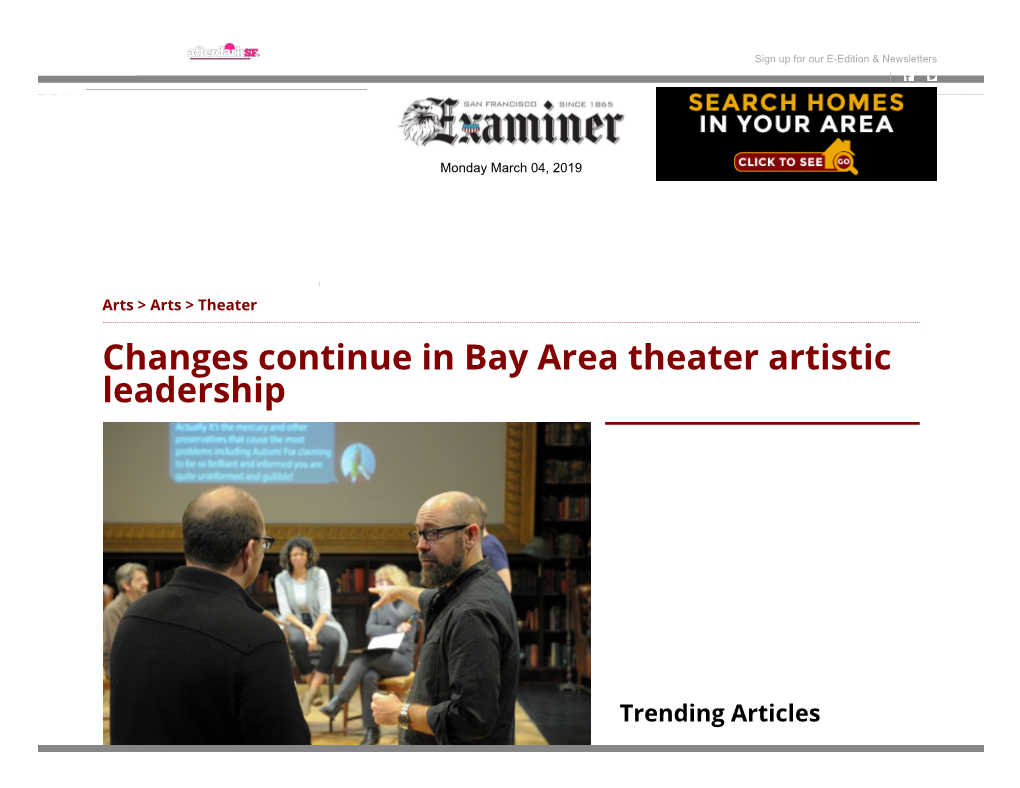 Changes Continue in Bay Area Theater Artistic Leadership
