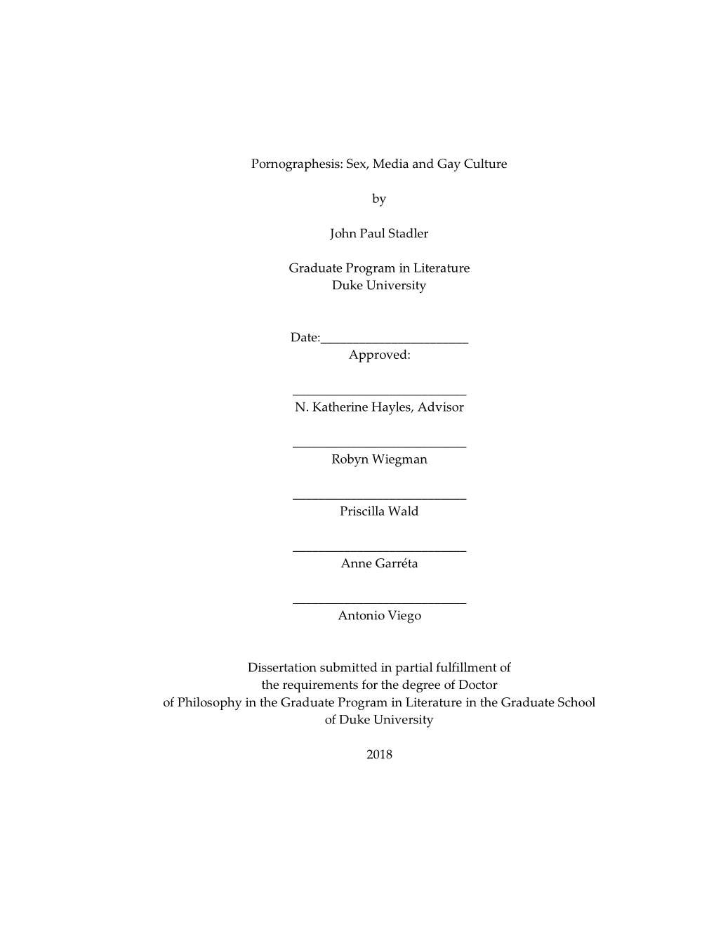 Duke University Dissertation Template