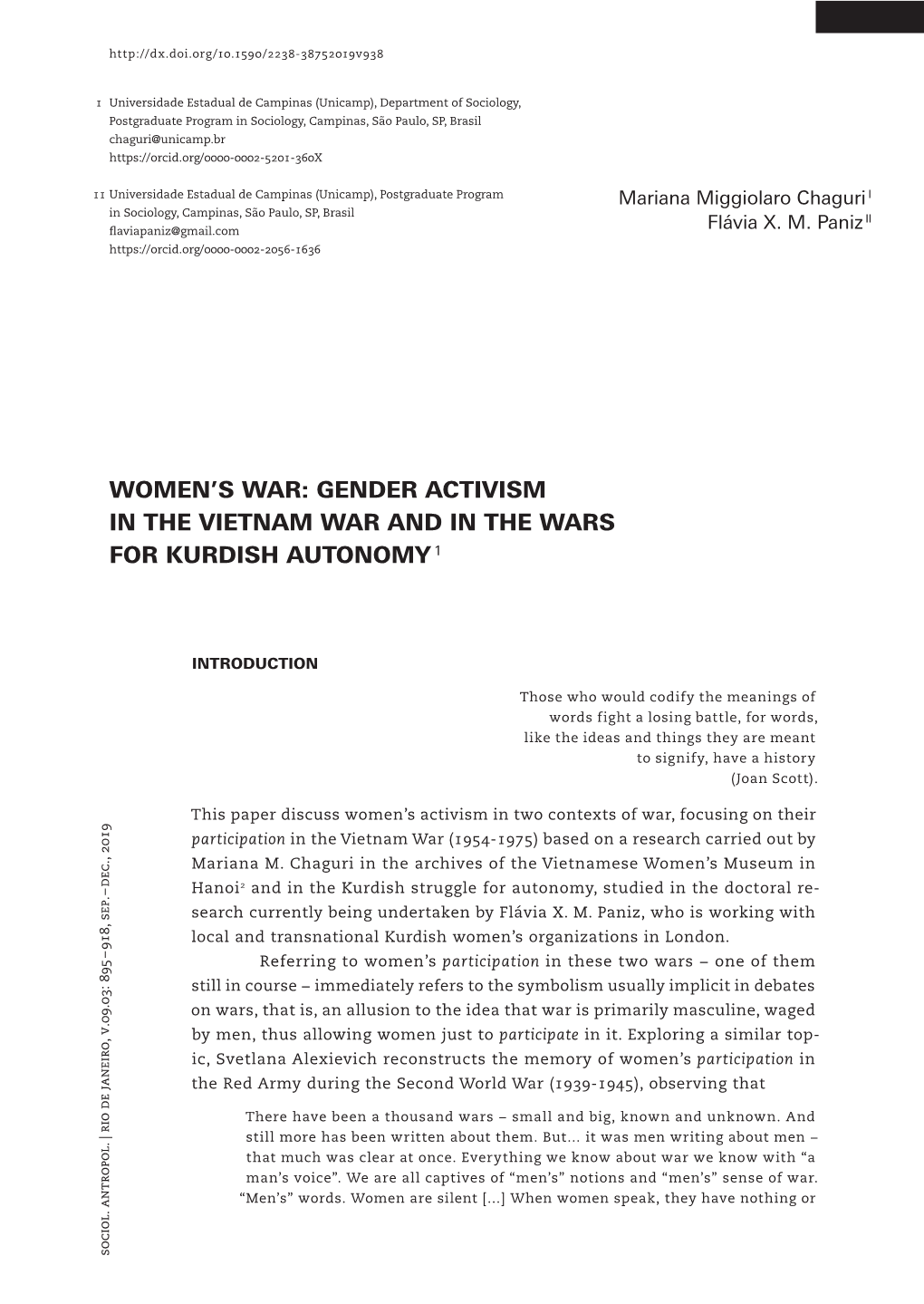 Women's War: Gender Activism in the Vietnam War