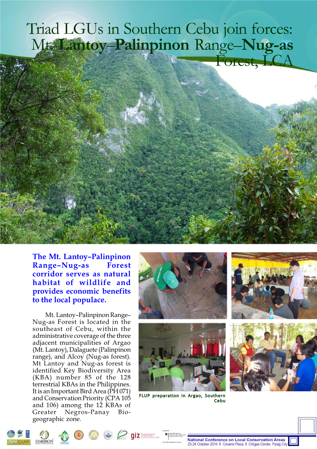 Triad Lgus in Southern Cebu Join Forces: Mt. Lantoy–Palinpinon Range–Nug-As Forest, LCA
