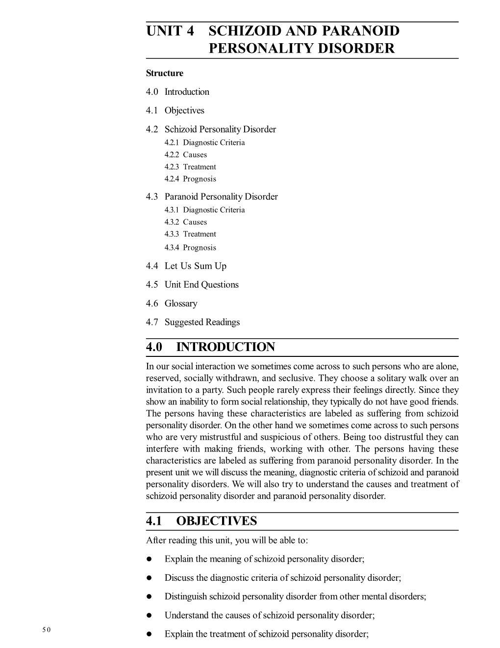 Unit 4 Schizoid and Paranoid Personality Disorder