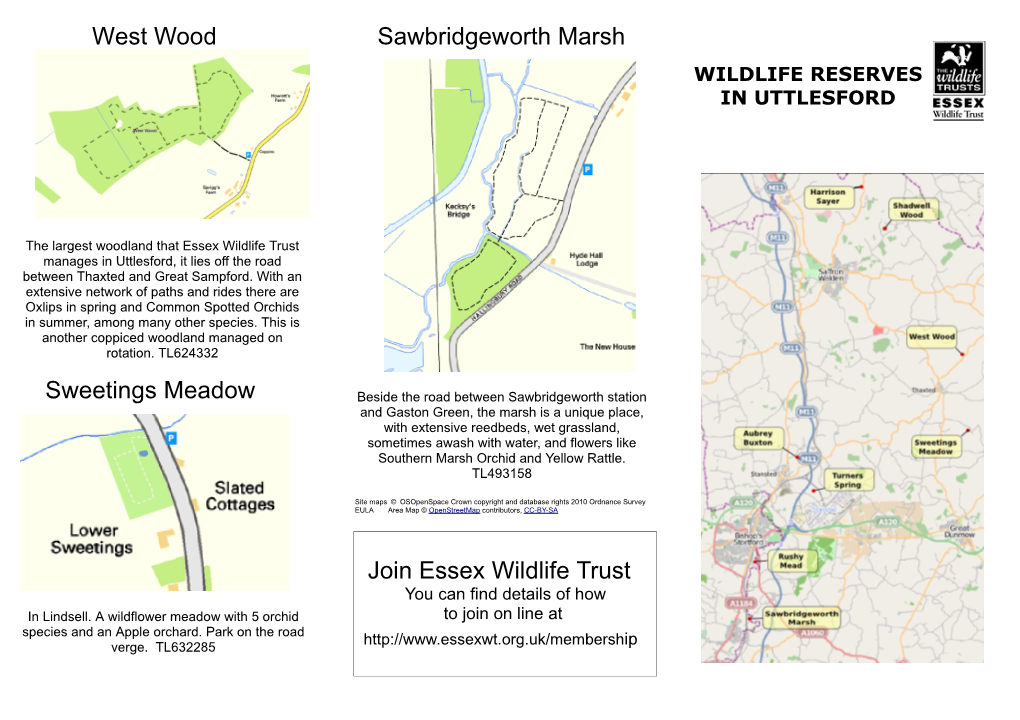 West Wood Sweetings Meadow Sawbridgeworth Marsh Join Essex Wildlife Trust