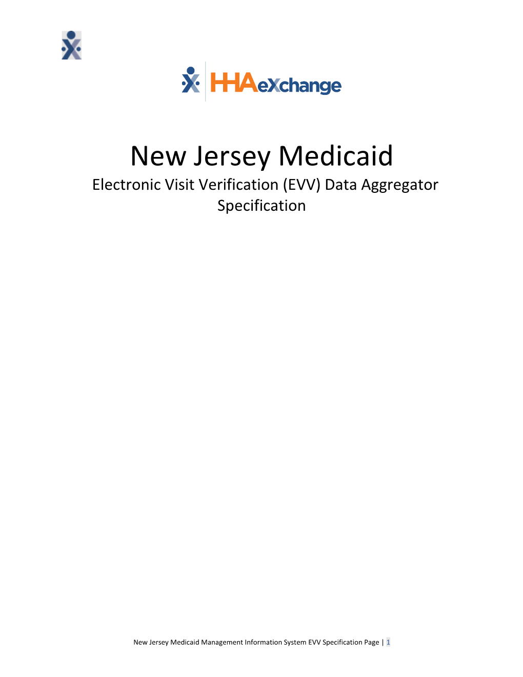 New Jersey Medicaid Electronic Visit Verification (EVV) Data Aggregator Specification