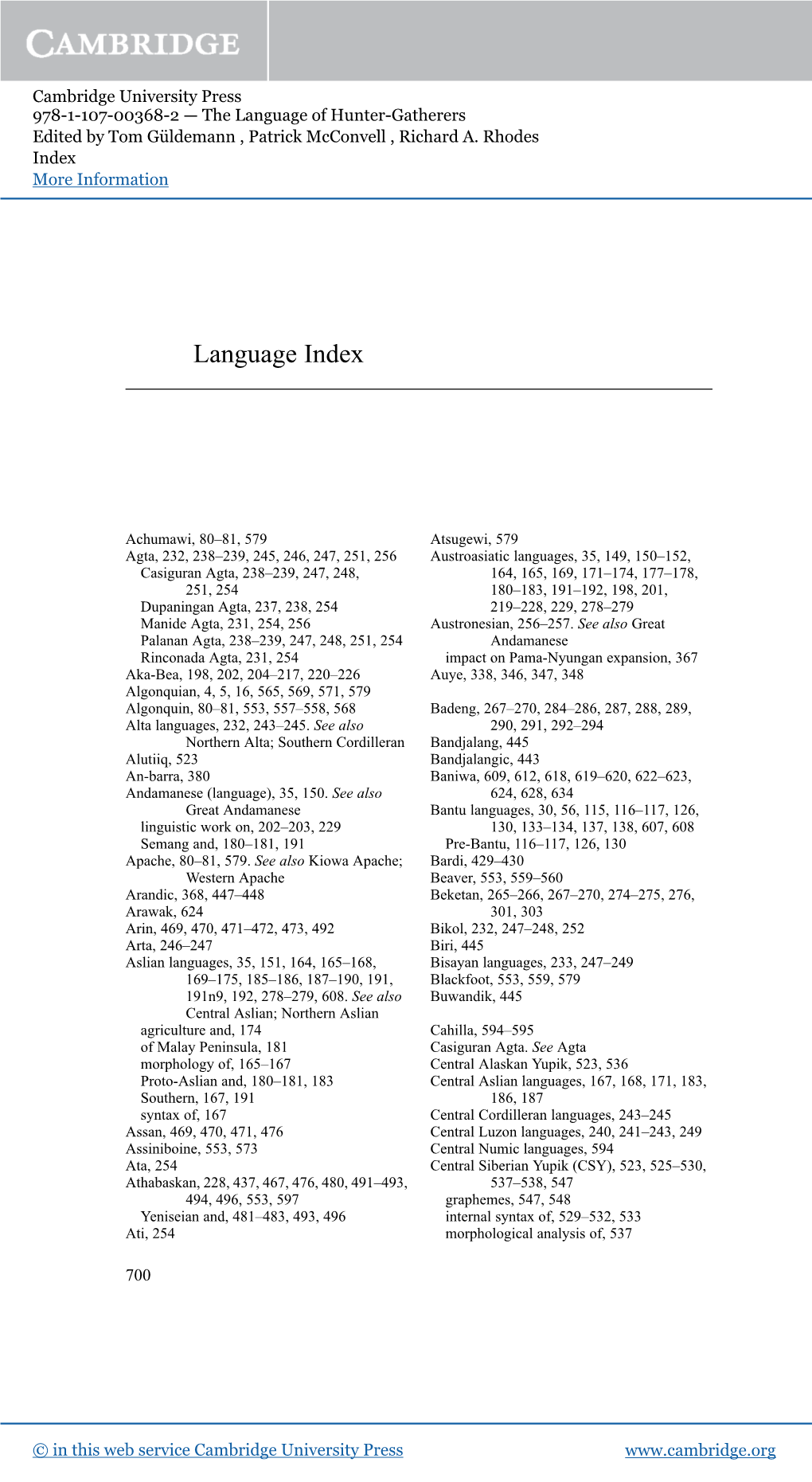 Language Index