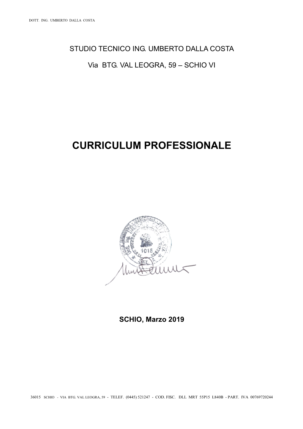 Curriculum Professionale