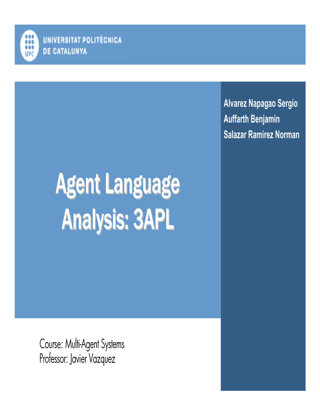 Agent Language Analysis: 3APL