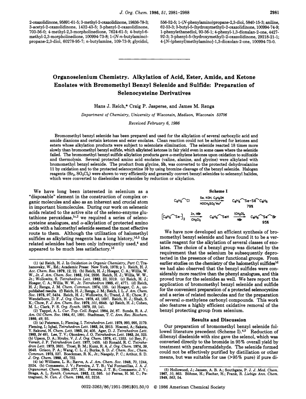 Organoselenium Chemistry. Alkylation of Acid, Ester, Amide, and Ketone