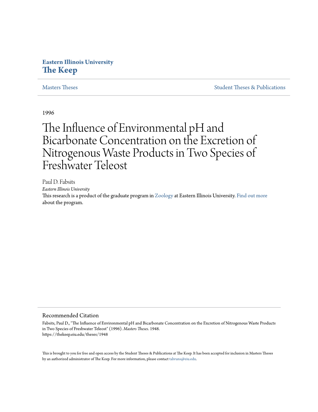 The Influence of Environmental Ph and Bicarbonate Concentration On