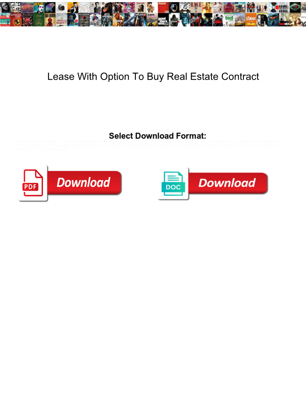 Lease with Option to Buy Real Estate Contract