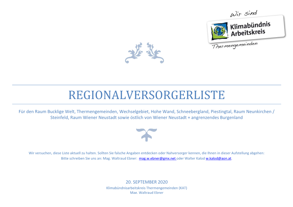 Regionalversorgerliste