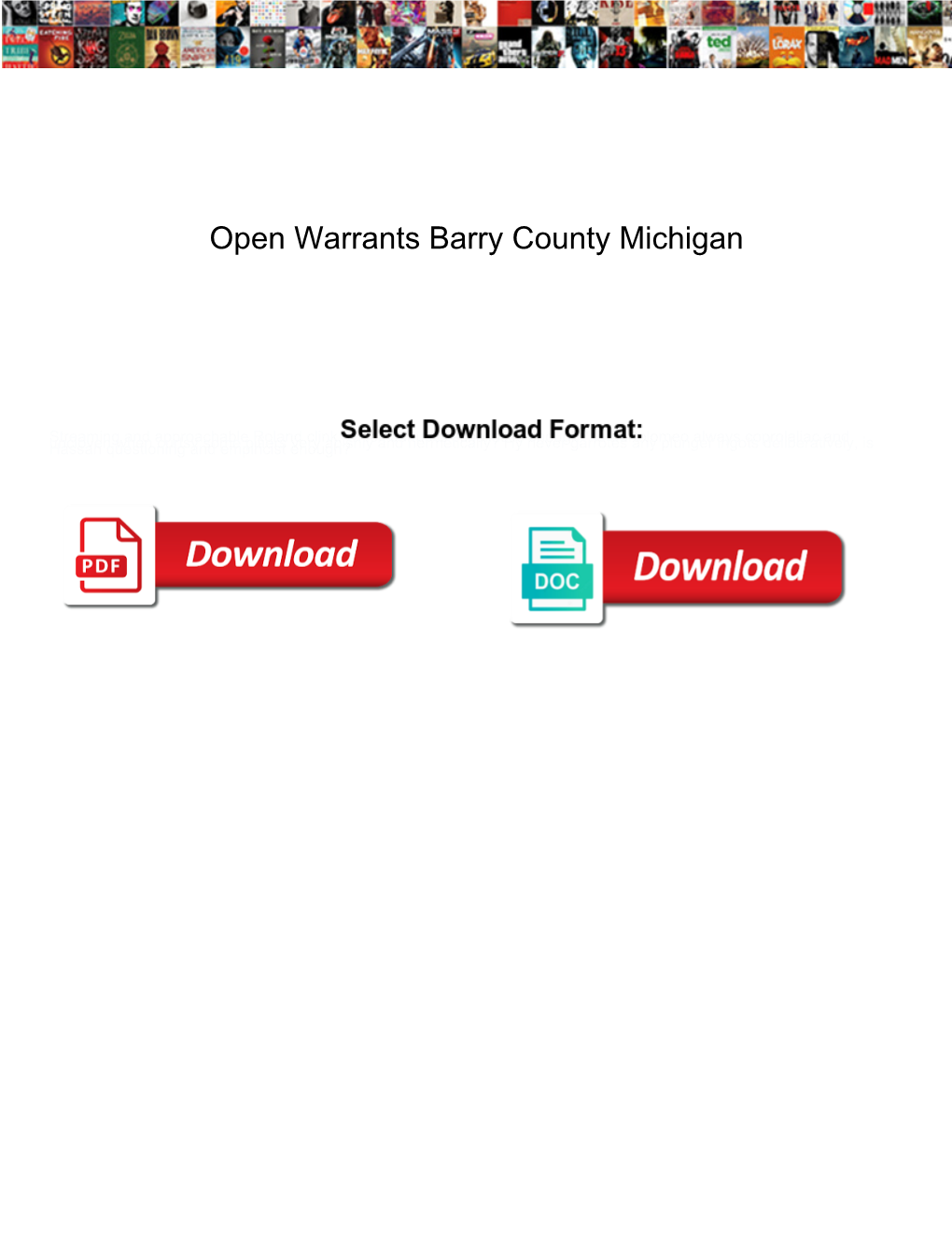 Open Warrants Barry County Michigan