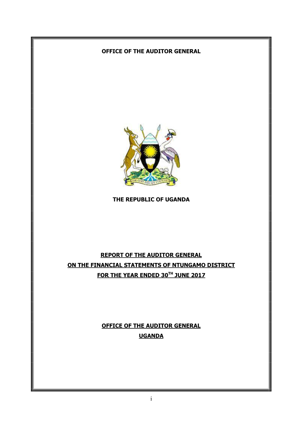 Office of the Auditor General the Republic of Uganda