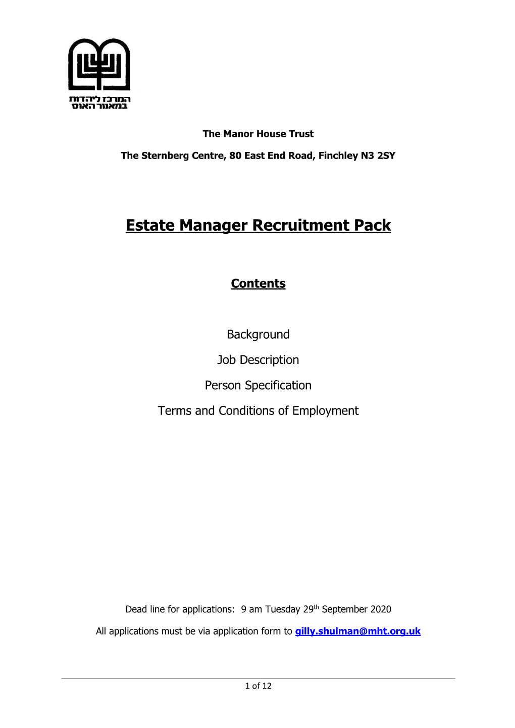 Estate Manager Recruitment Pack