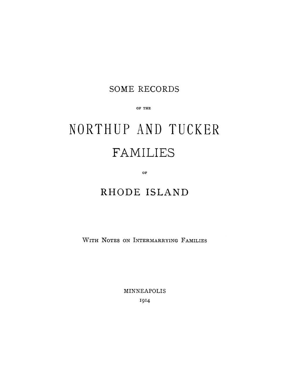 Northup and Tucker Families