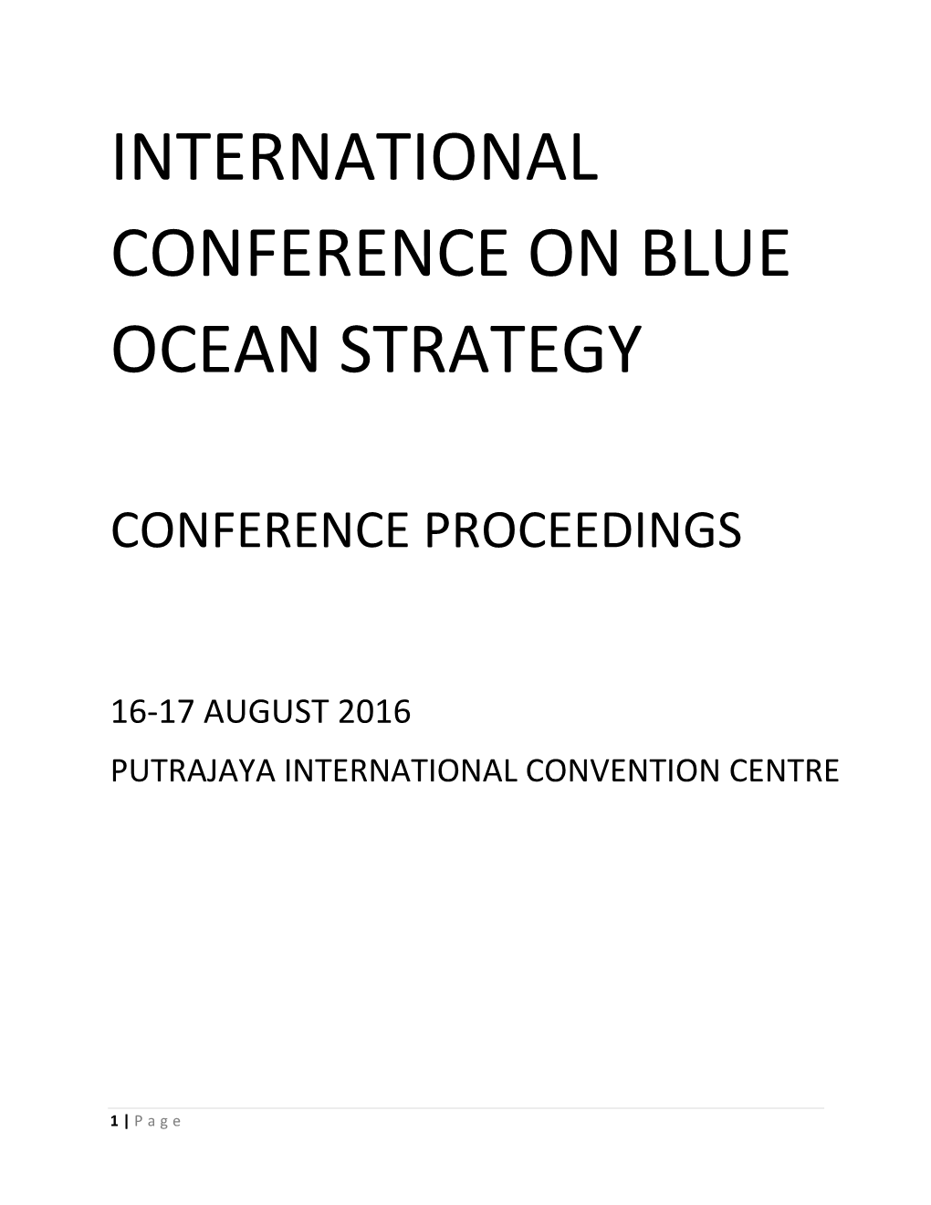 International Conference on Blue Ocean Strategy