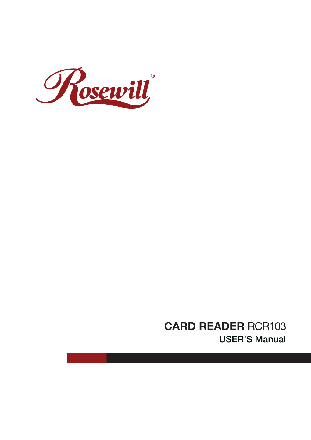 CARD READER RCR103 USER’S Manual CARD READER RCR103 USER’S Manual