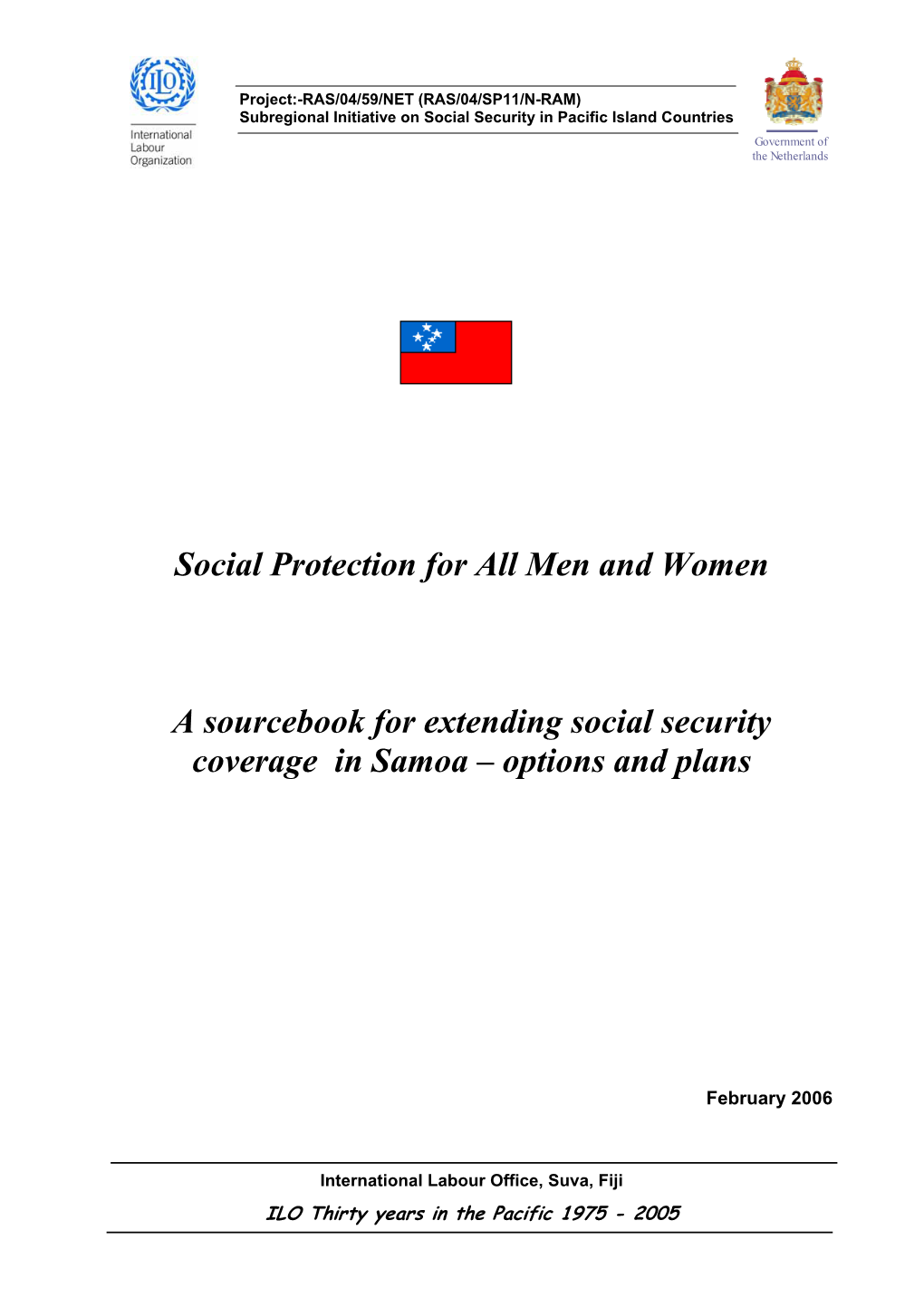 Social Protection for All Men and Women a Sourcebook For