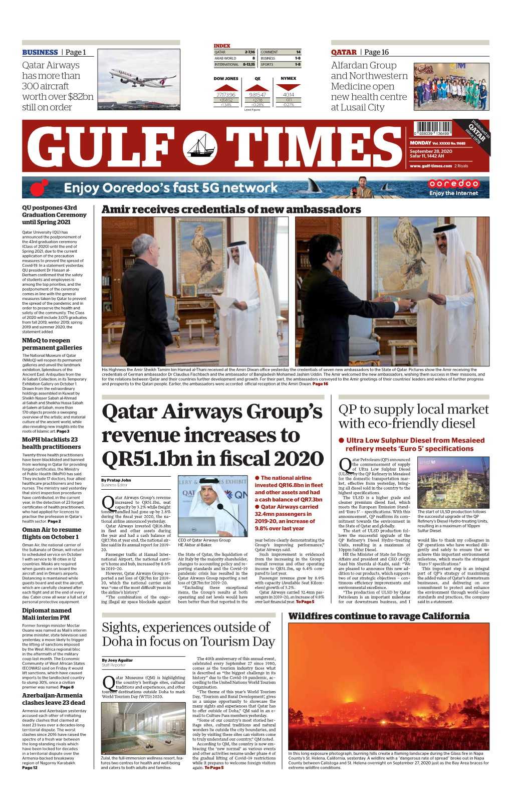 Qatar Airways Group's Revenue Increases to QR51.1Bn in Fiscal 2020