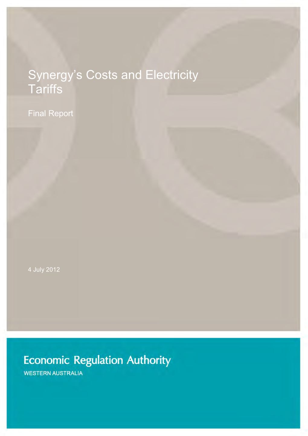 Synergy's Costs and Electricity Tariffs