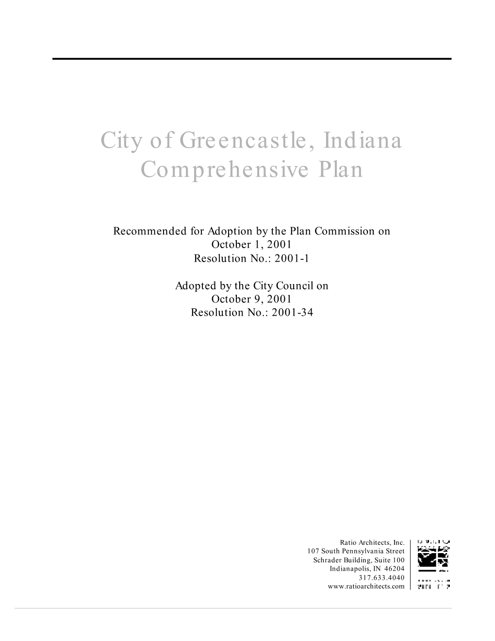 City of Greencastle, Indiana Comprehensive Plan