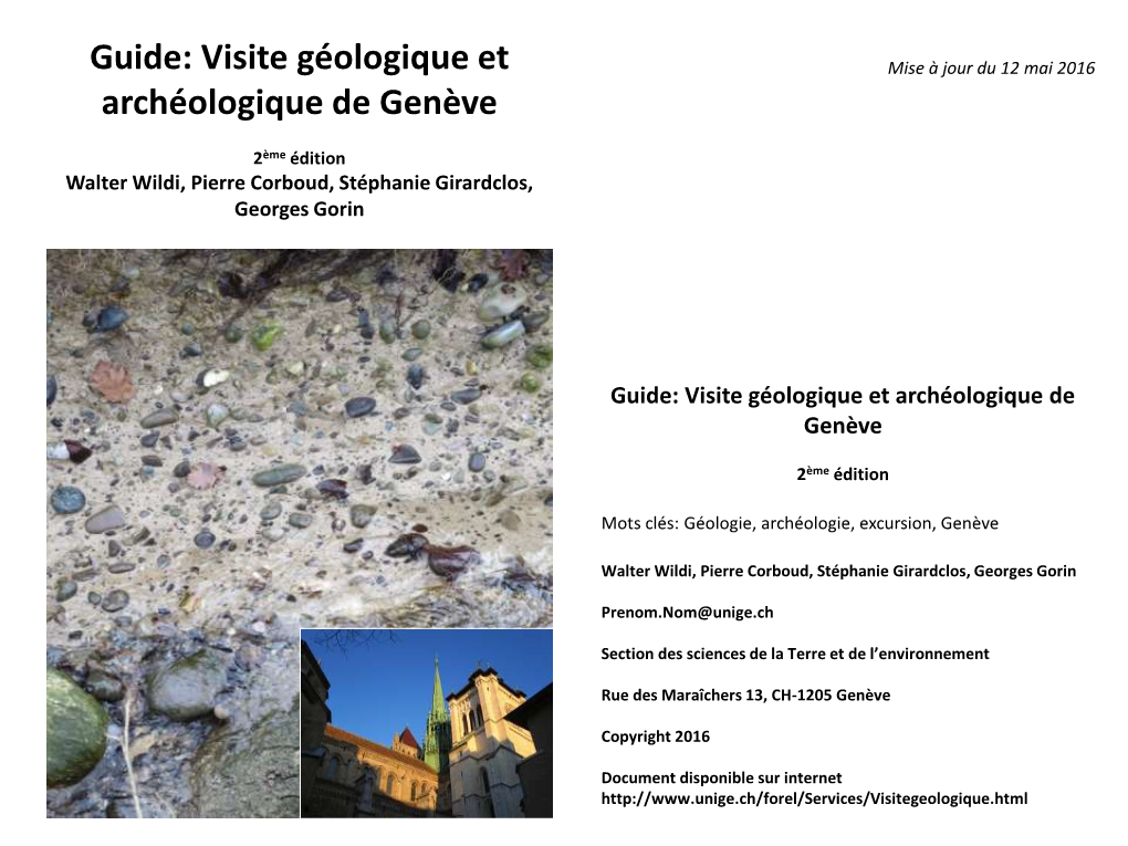 Visite Géologique Et Archéologique De Genève