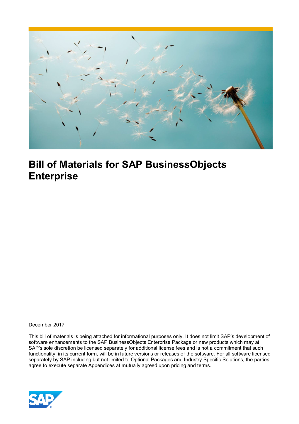 Businessobjects Enterprise Bill of Material 12 2017.Docx