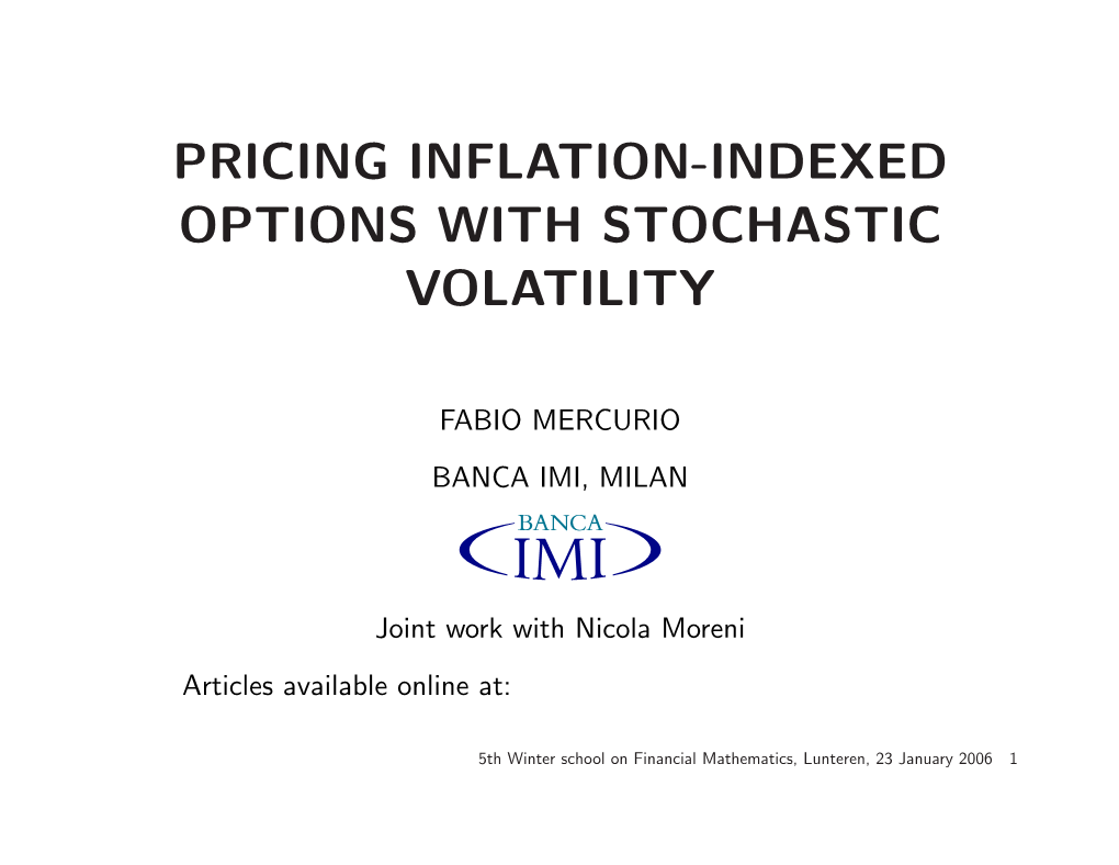 Pricing Inflation-Indexed Options with Stochastic Volatility