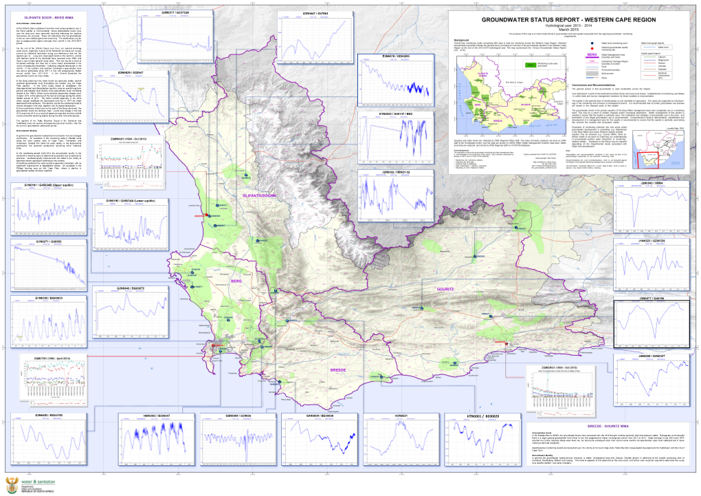 Map for the Annual Groundwater Status Report, March 2015