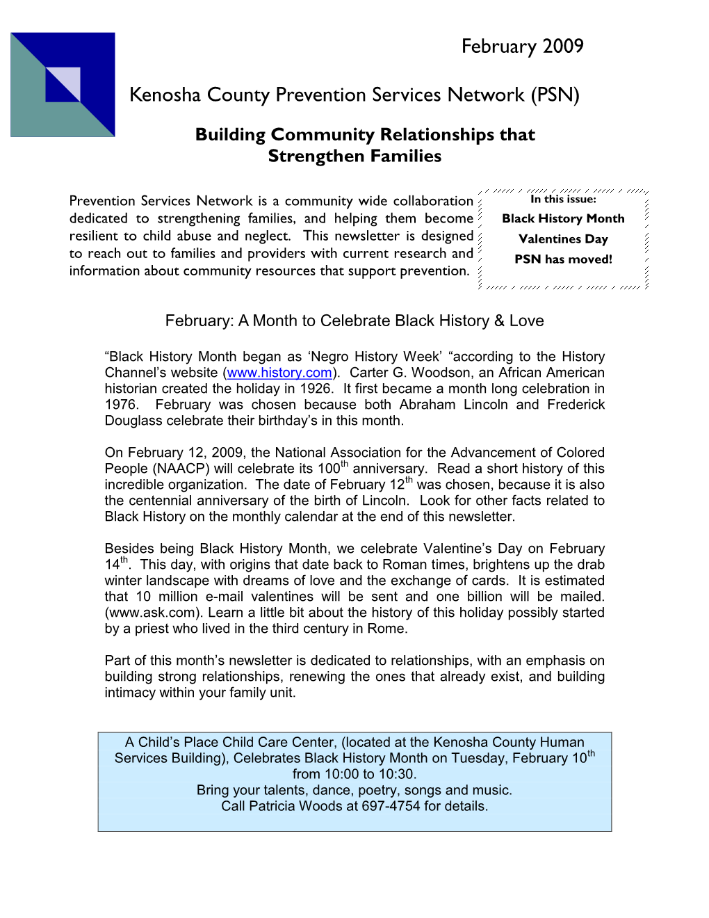 Kenosha County Prevention Services Network Newsletter