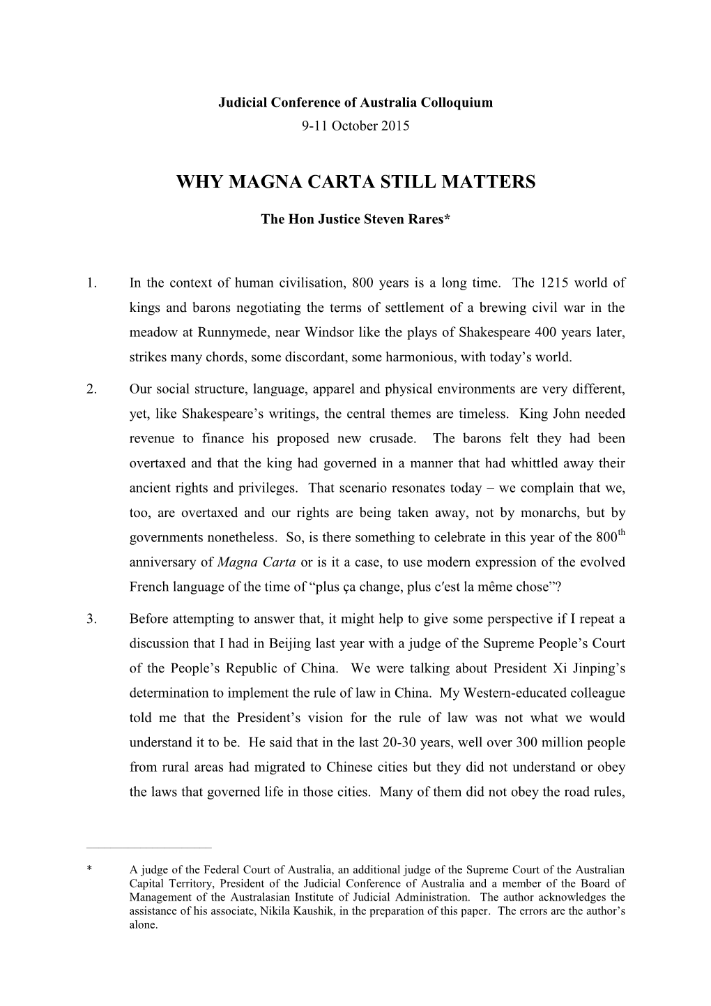 Why Magna Carta Still Matters