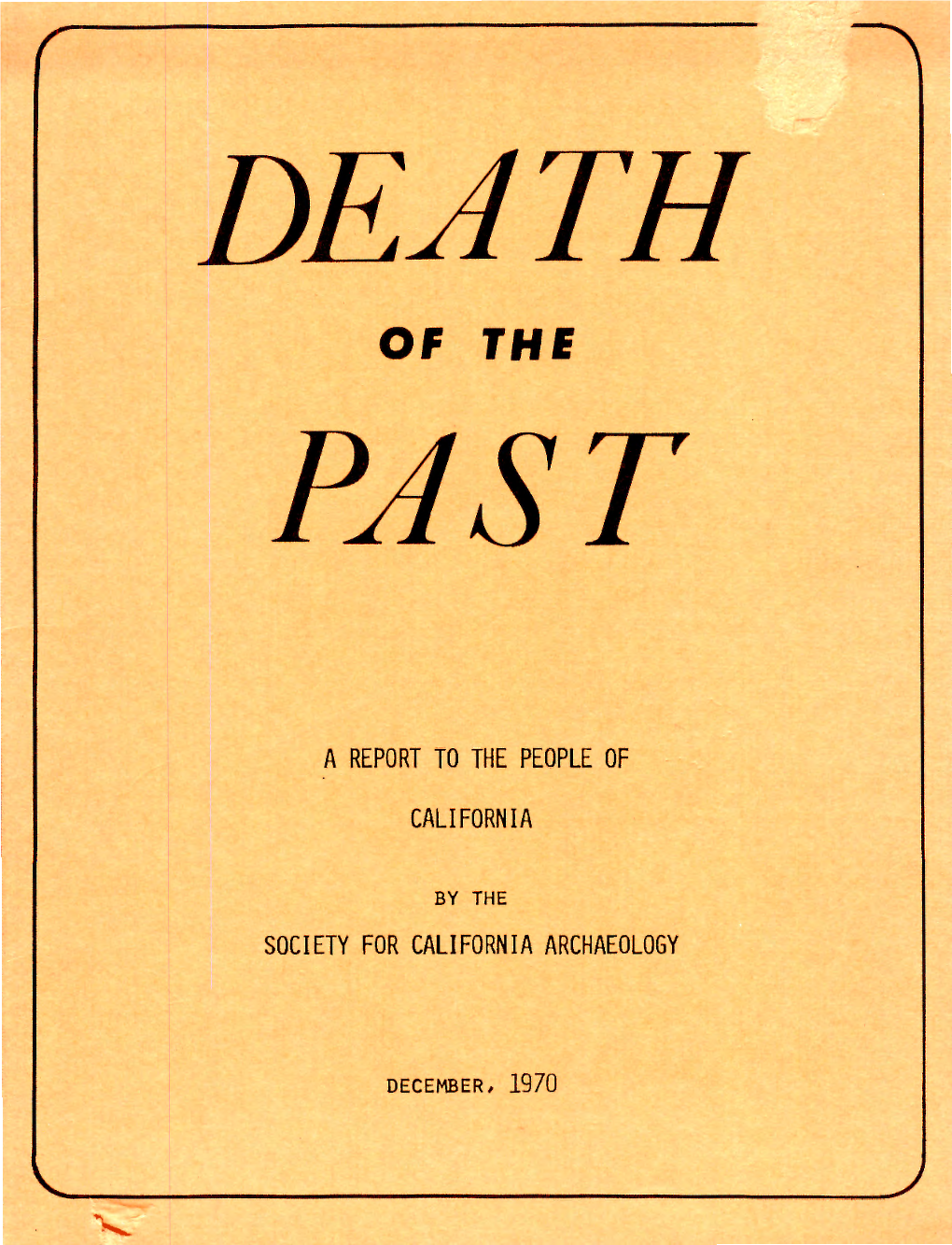 Death of the Past
