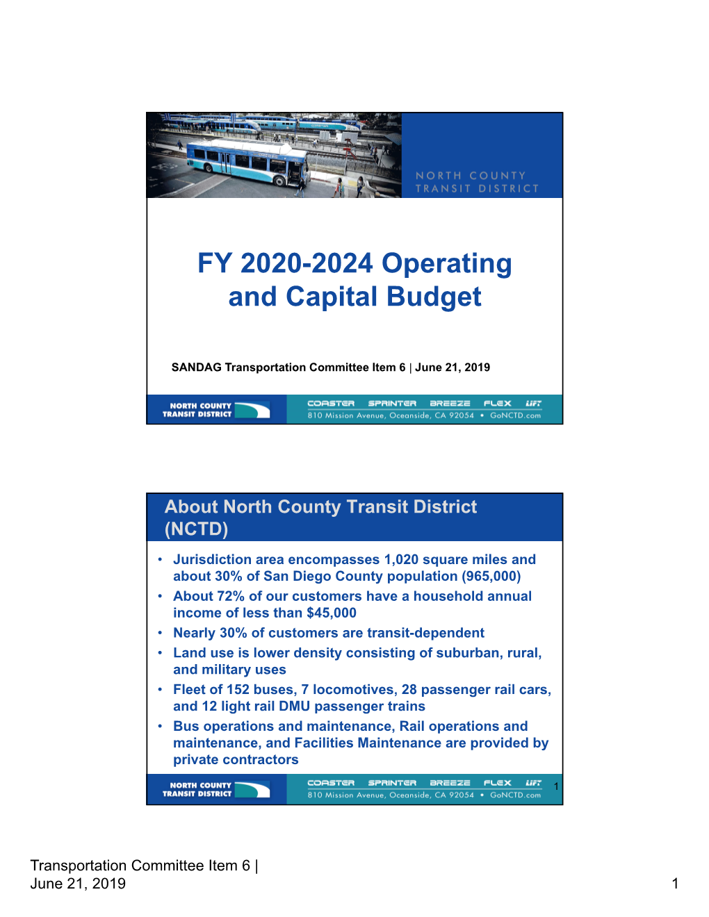 FY 2020-2024 Operating and Capital Budget