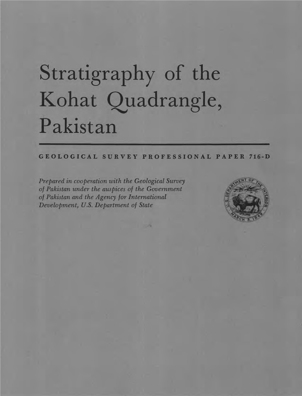 Stratigraphy of the Kohat Quadrangle, Pakistan