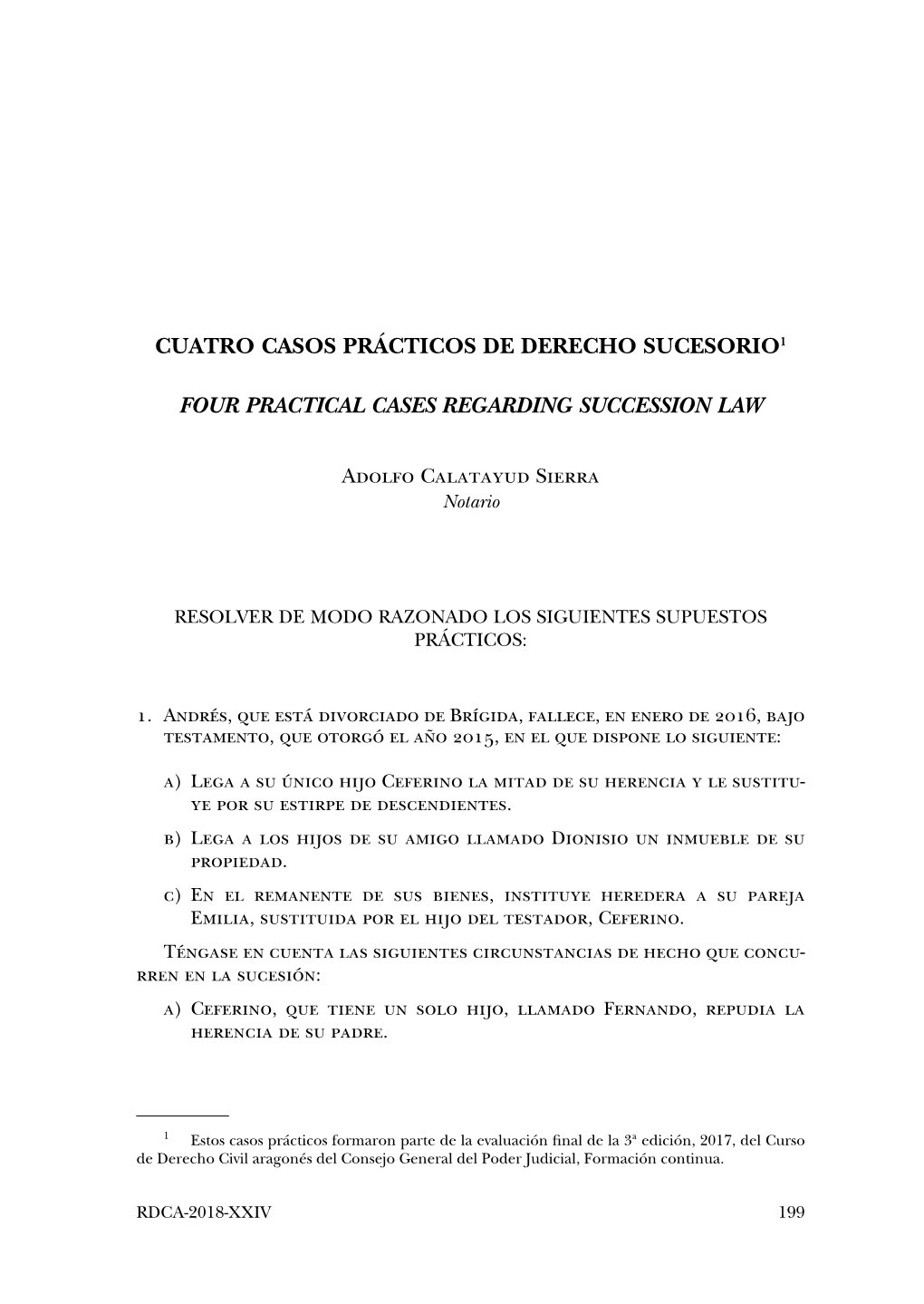 Cuatro Casos Prácticos De Derecho Sucesorio1