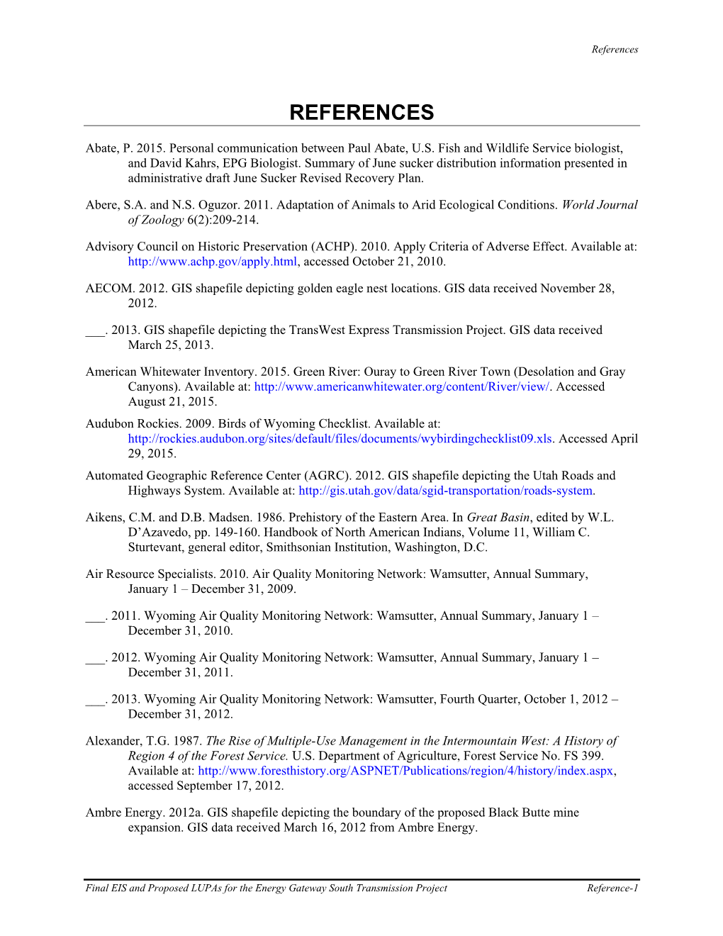 Final Environmental Impact Statement and Proposed Land-Use Plan