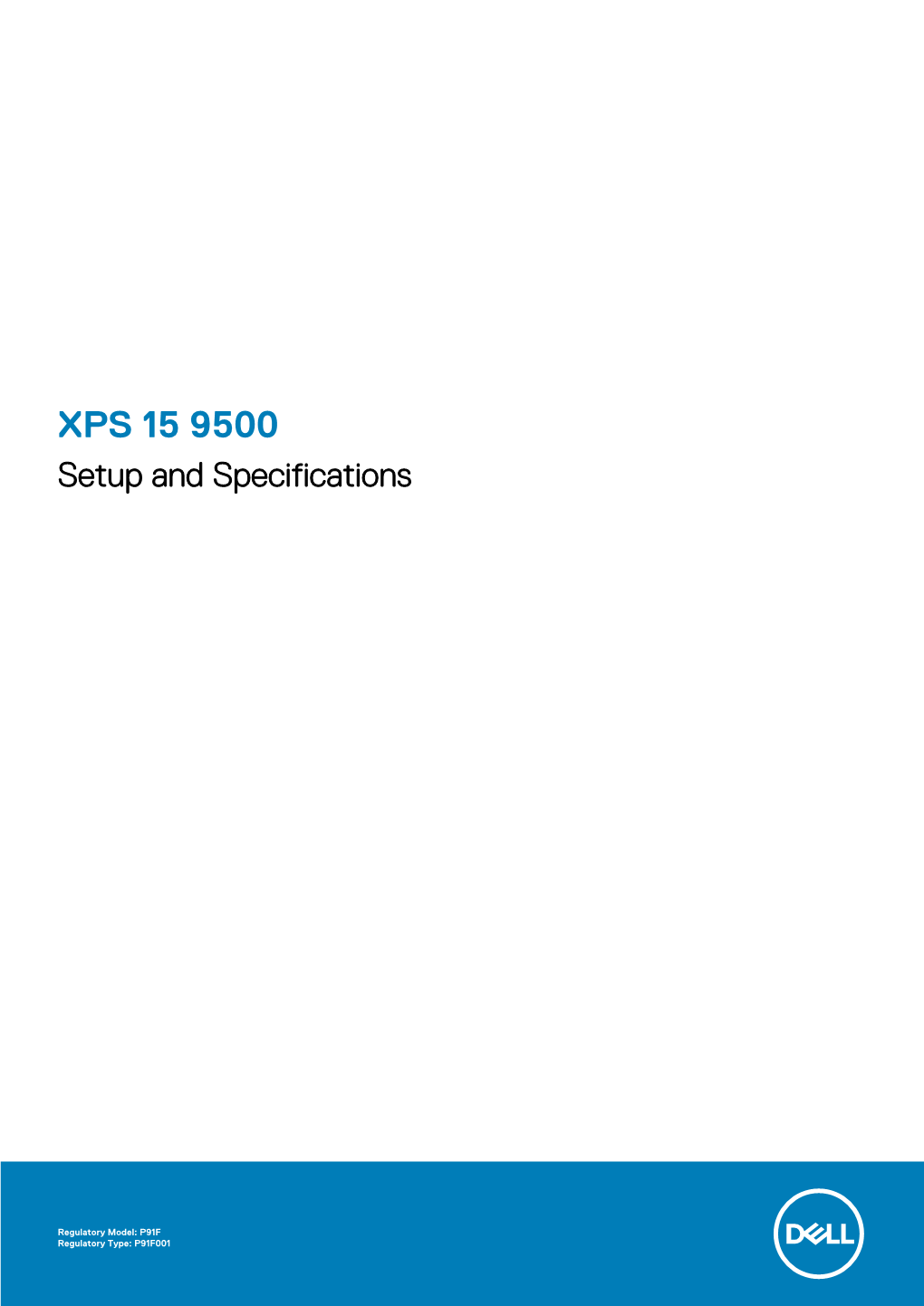XPS 15 9500 Setup and Specifications