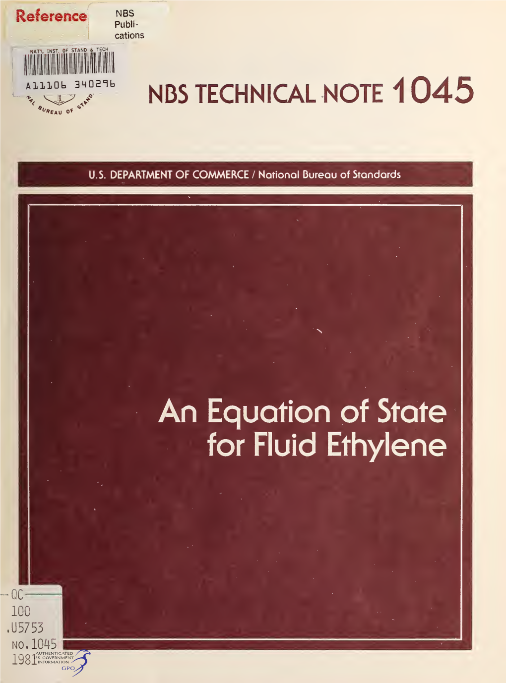 An Equation of State for Fluid Ethylene