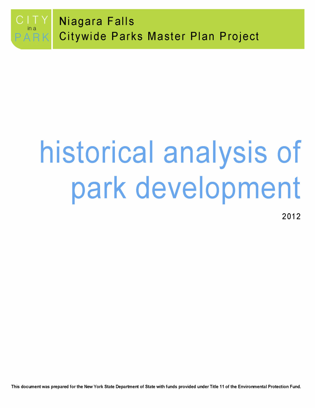 A Historical Perspective of the Park System