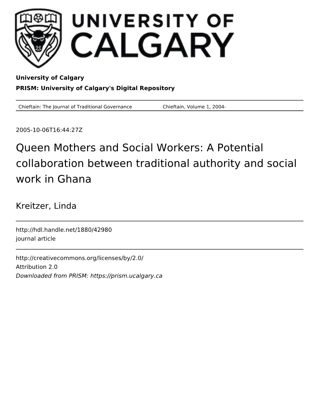 Queen Mothers and Social Workers: a Potential Collaboration Between Traditional Authority and Social Work in Ghana