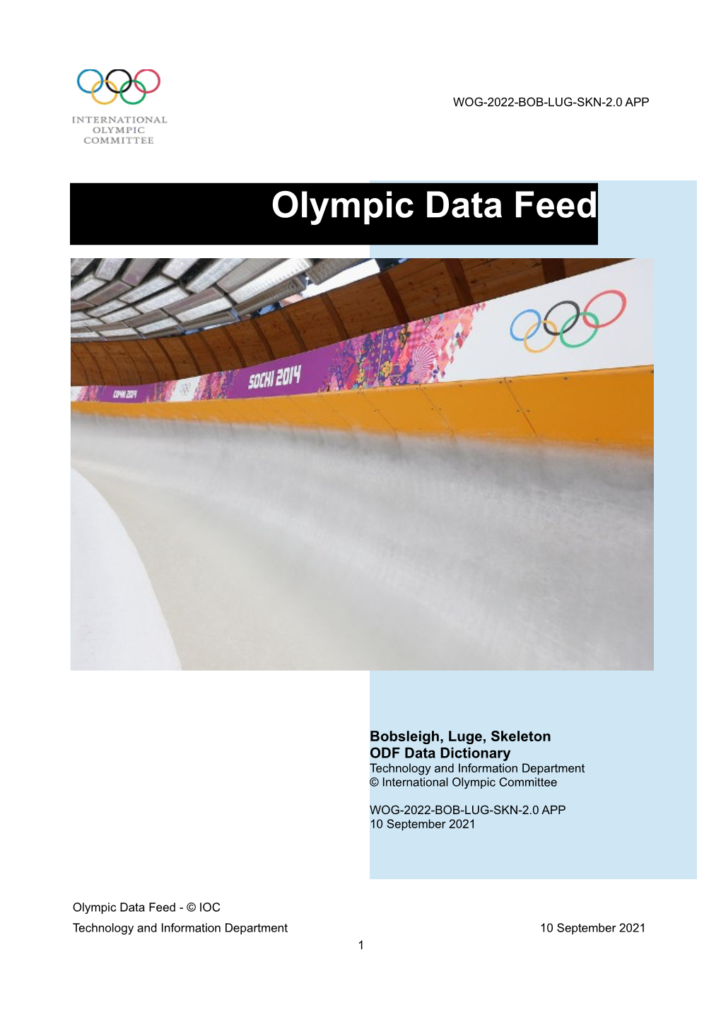 ODF Bobsleigh, Luge, Skeleton Data Dictionary