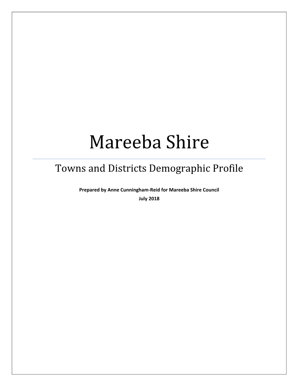 Towns and Districts Demographic Profile