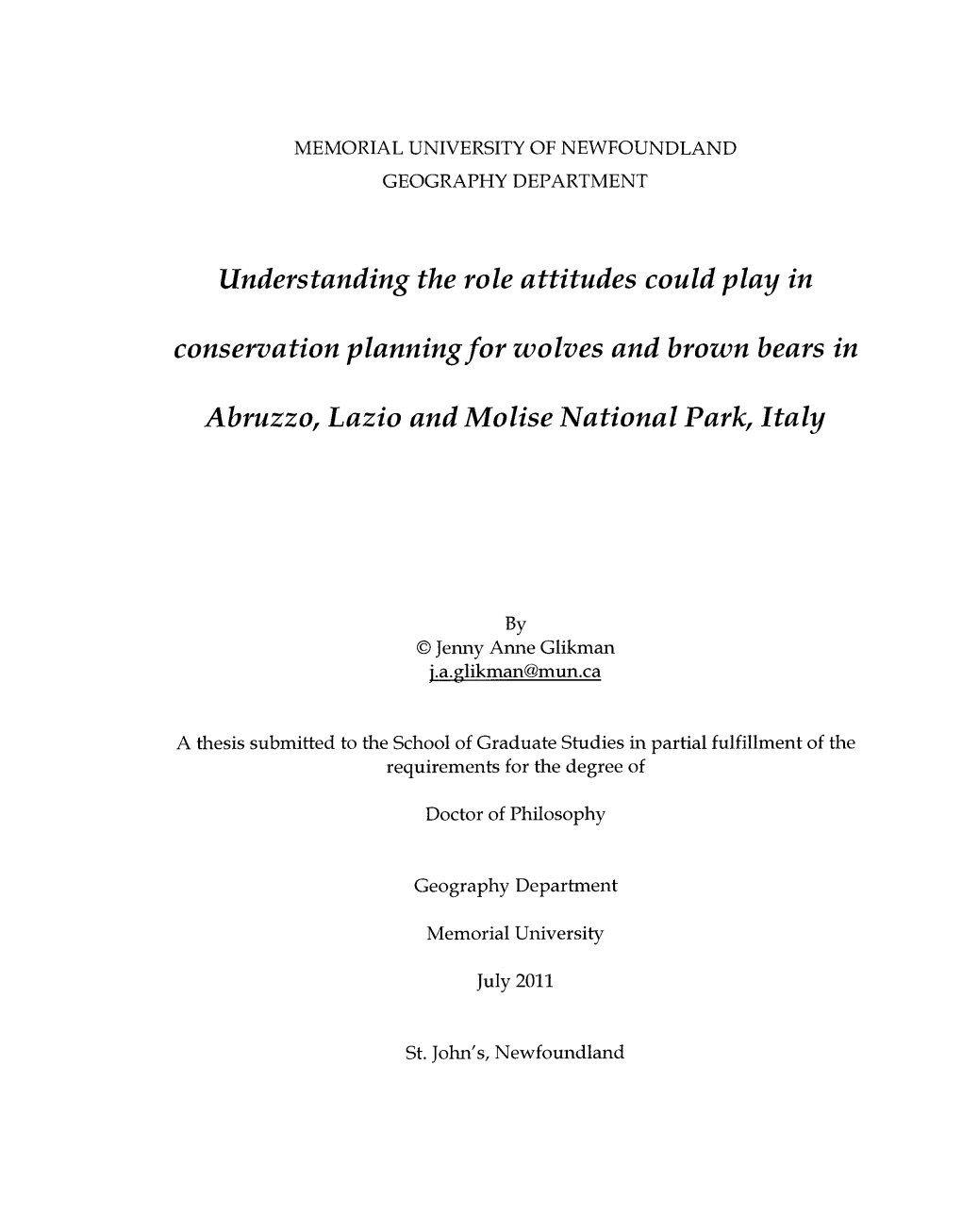 Understanding the Role Attitudes Could Play in Conservation Planning for Wolves and Brown Bears In