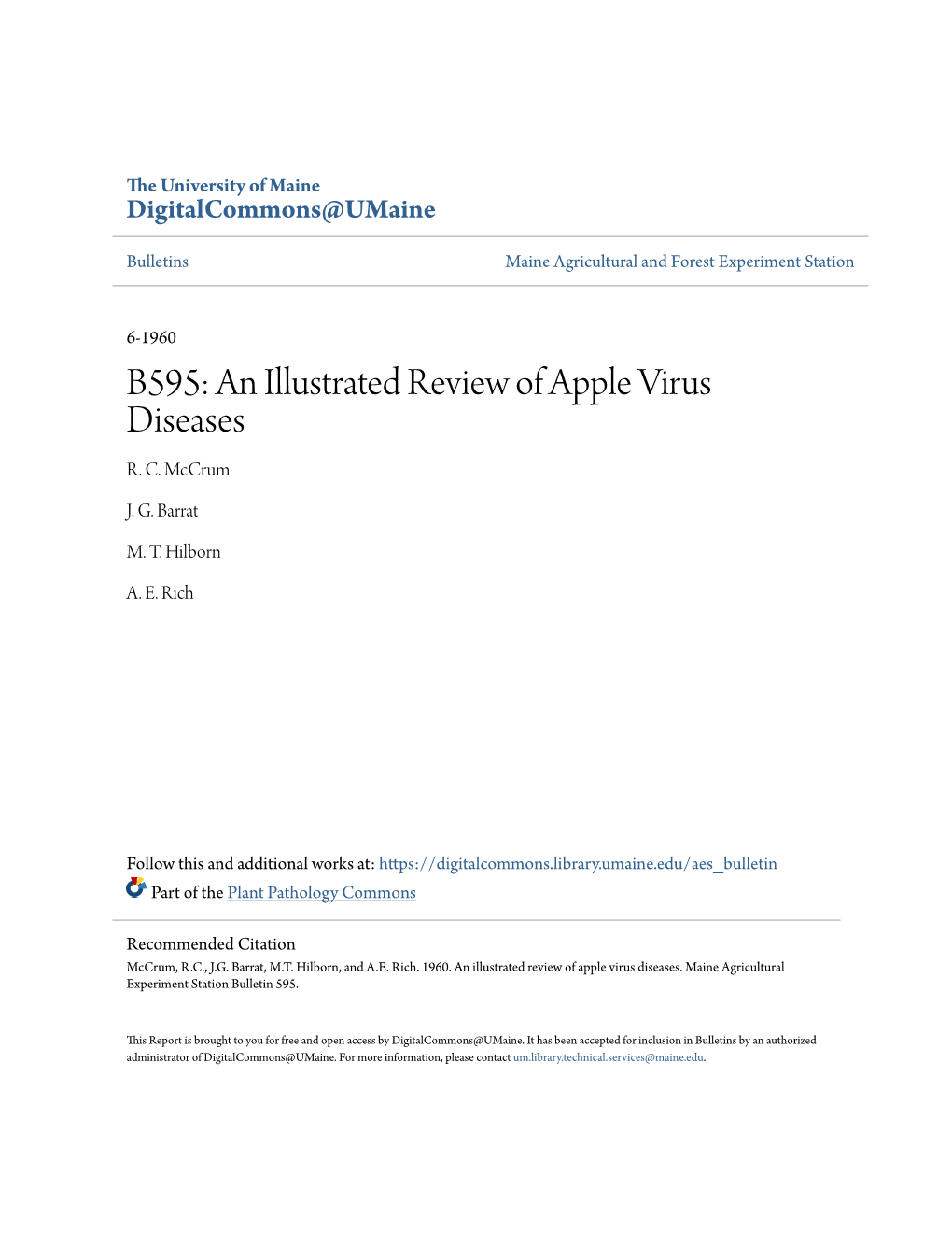 An Illustrated Review of Apple Virus Diseases R