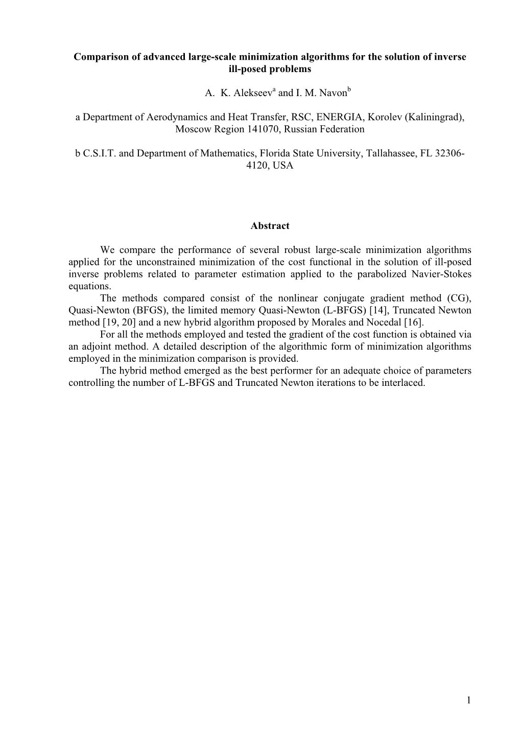 Comparison of Advanced Large-Scale Minimization Algorithms for the Solution of Inverse Ill-Posed Problems