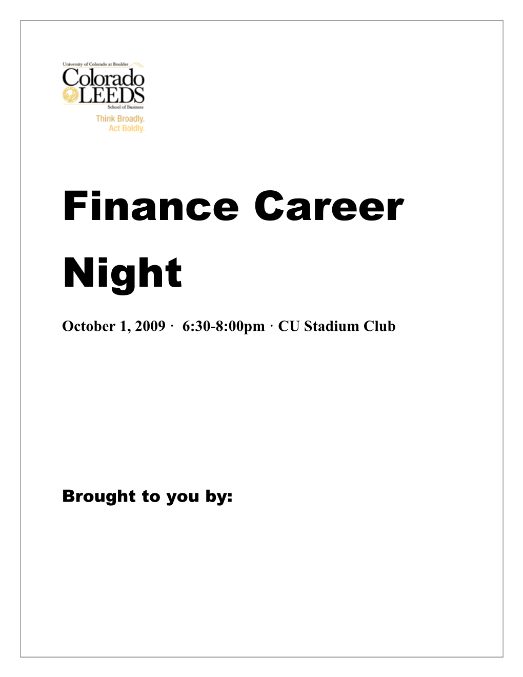 Finance Career Night