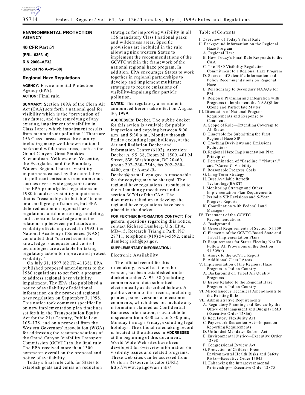 Federal Register/Vol. 64, No. 126/Thursday, July 1, 1999/Rules