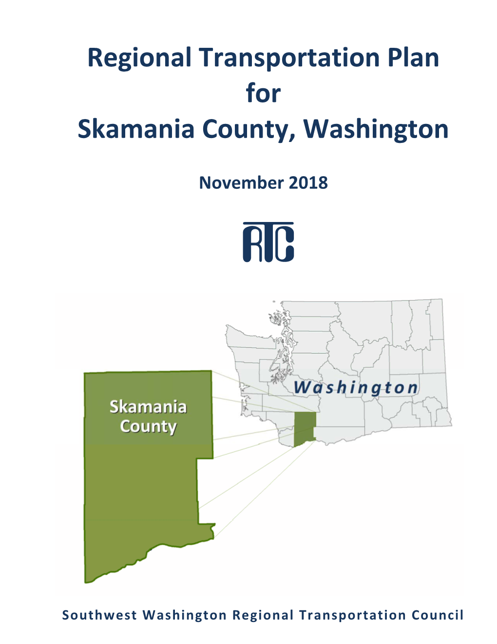 Regional Transportation Plan for Skamania County, Washington